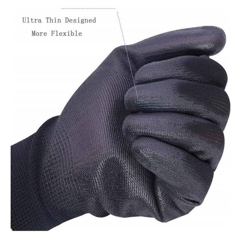 Hot Selling 13gauge Black Color Polyester Nitrile Coated Work Glove