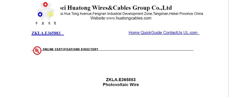 UL Listed 1000V 2kv 10AWG 12AWG Solar PV Wire Cable for Photovoltaic System