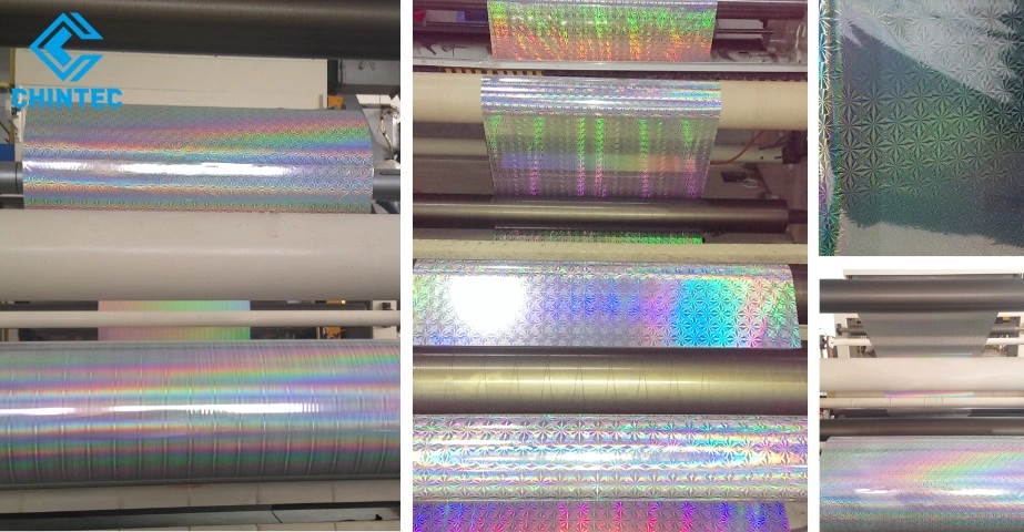Patterned Silver Appearance Holographic Film Roll Hologram Lamination Film