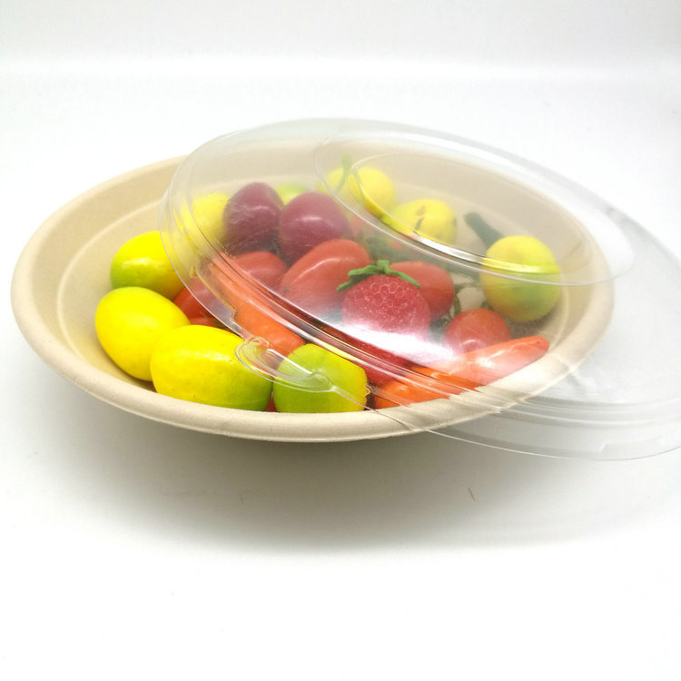 Food Use Biodegradable 24oz Salad Paper Bowls with Pet Lid