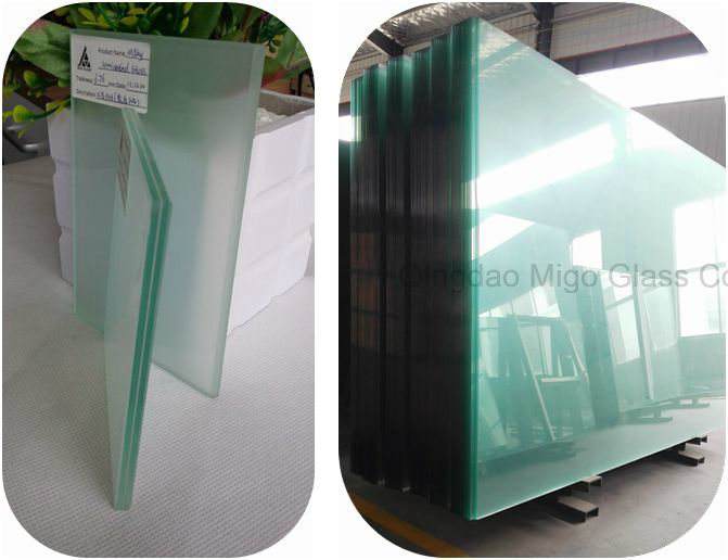 Transparent Laminated Glass Panel with Milky White PVB Film