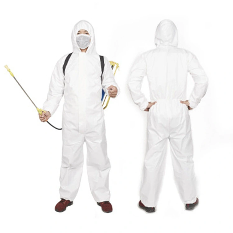 Cheap Custom Unisex Disposable PP SMS Microporous Film Non Woven Working Safety Coveralls Polypropylene Coverall
