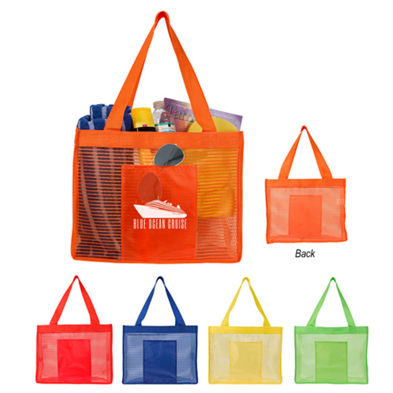 Different Color Transparent Polyester Mesh Beach Bag