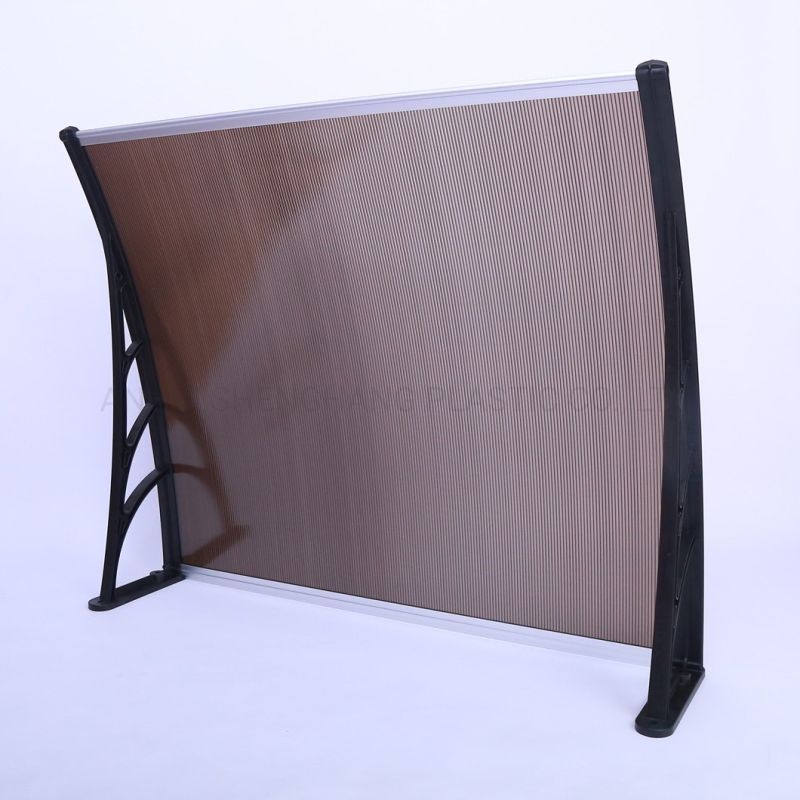 Plastic Bracket Polycarbonate Awning with 5mm Bronze Polycarbonate Sheet