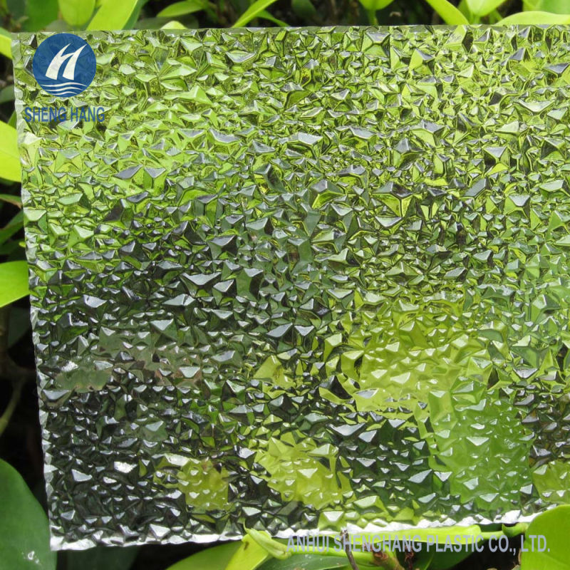 Flameproof Building Materials Colorful Plastic Diamond Polycarbonate Embossed Sheet