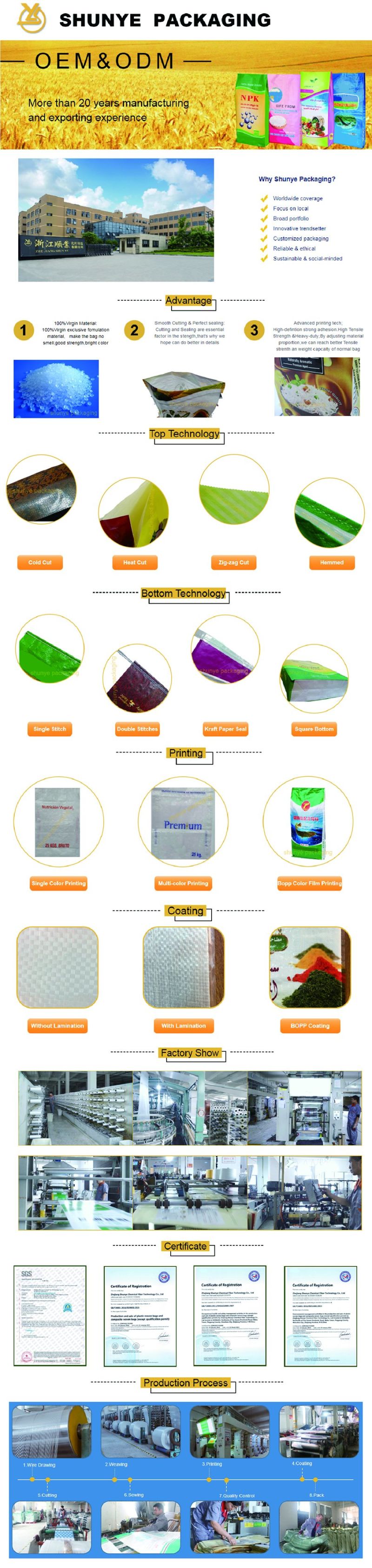 Transparent BOPP Polypropylene Woven Sack for Flour