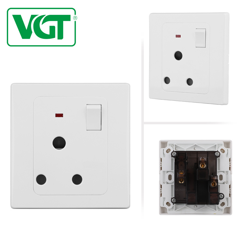 Vgt PC Material Electrical 15A Socket with Neon