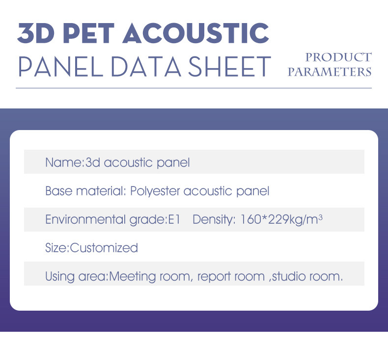 3D Polyester Fiber Fireproof Acoustic Panel Polyester Fiber Sound Absorption