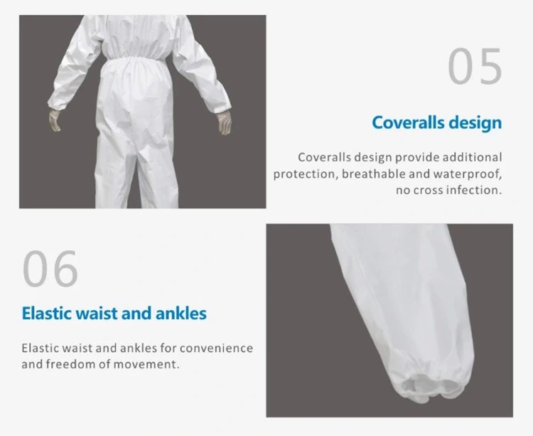 Cheap Custom Unisex Disposable PP SMS Microporous Film Non Woven Working Safety Coveralls Polypropylene Coverall