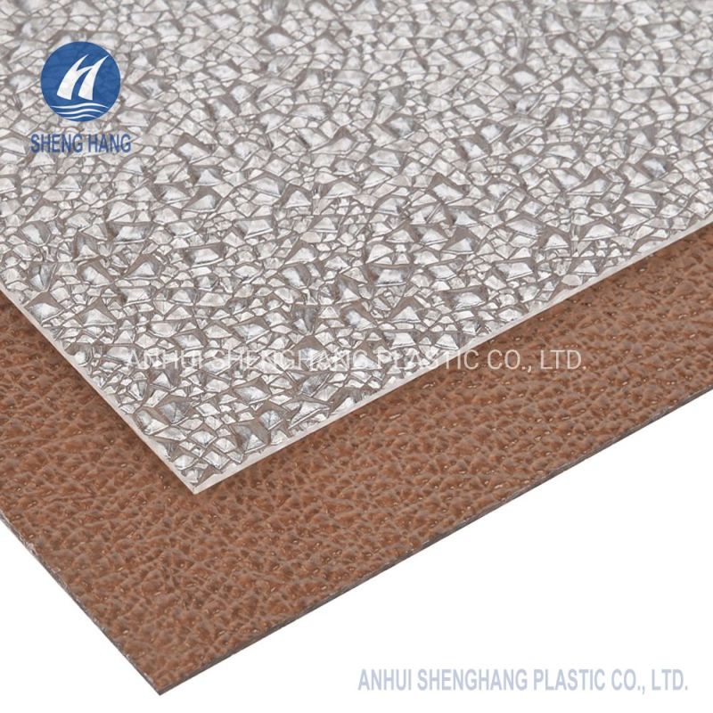 Flameproof Building Materials Colorful Plastic Diamond Polycarbonate Embossed Sheet