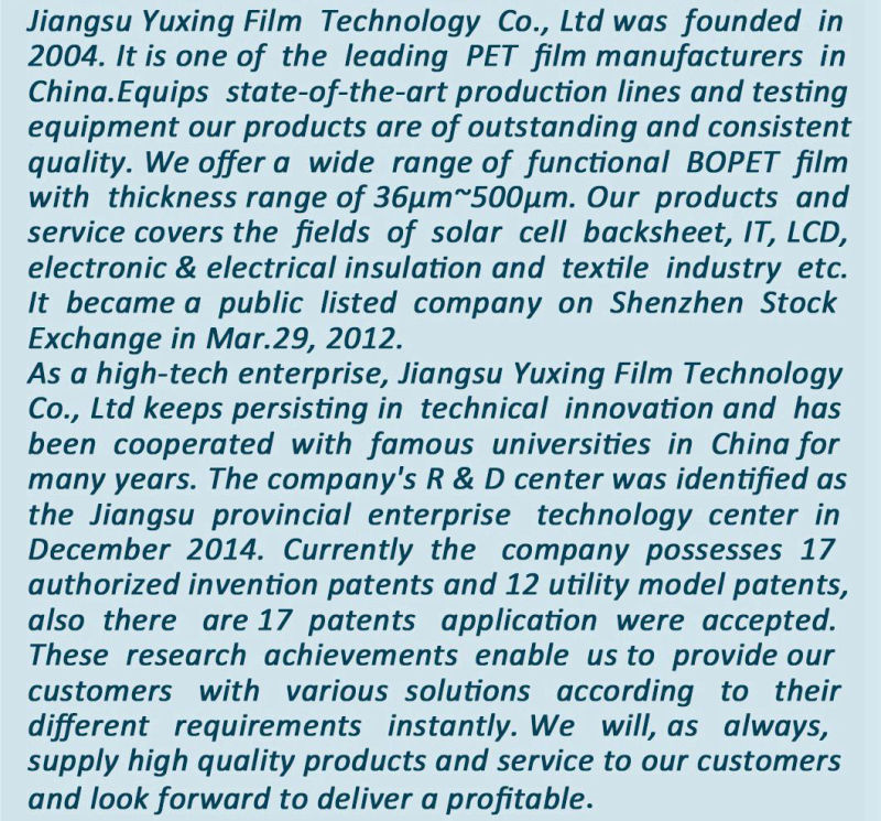 High Quality Pet Film for Electrical Insulation