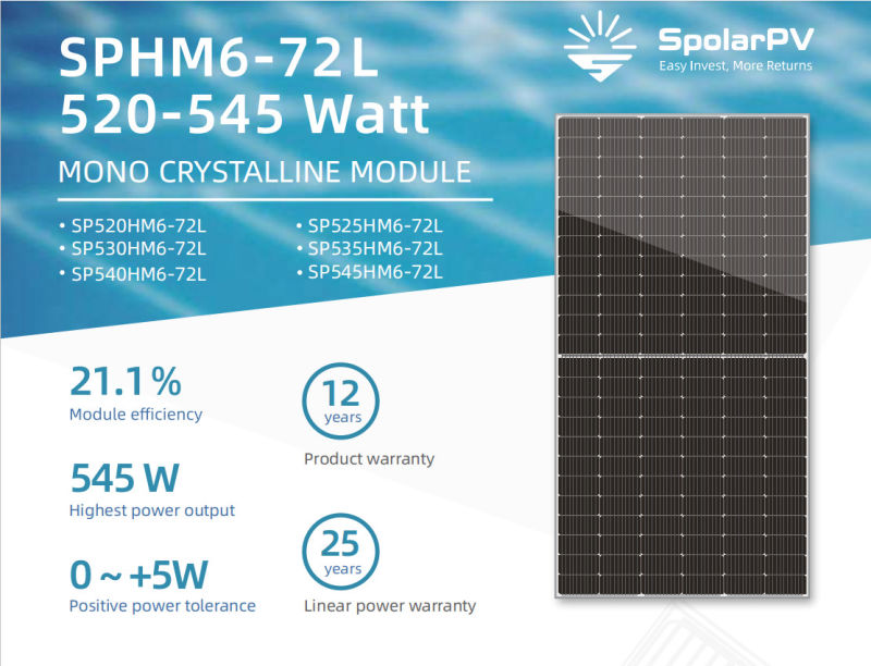 540W Solar PV for off Grid Solar Panel System