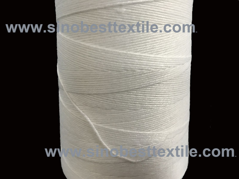 100% Spun Polyester Yarn 12/5 Raw White Bag Closing Sewing Thread for Sacks