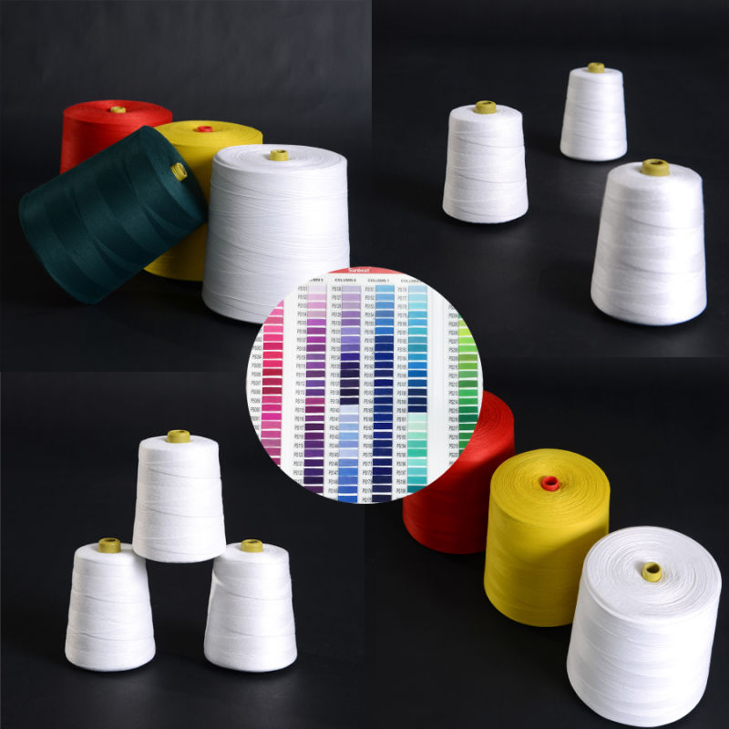 100% Spun Polyester Yarn 12/5 Raw White Bag Closing Sewing Thread for Sacks