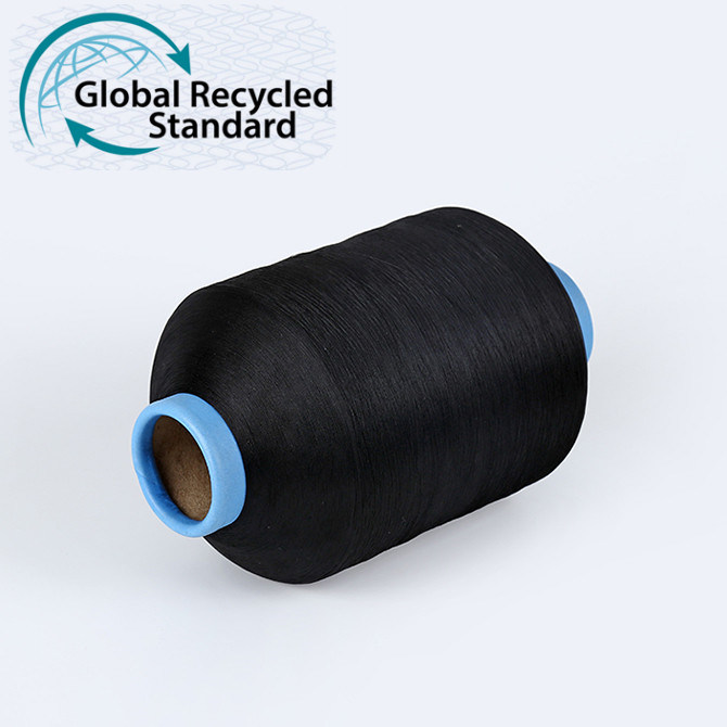 Global Recycled Standard Polyester Recycled Polyester Yarns with Grs Certifications for Weaving