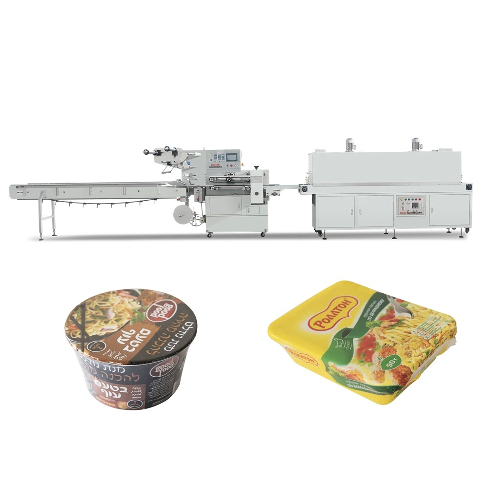 Heat Shrink Wrap Machine Packaging for Cookies/Water Liquid Bottle/Snack Cup/Box Flowpack Machinery