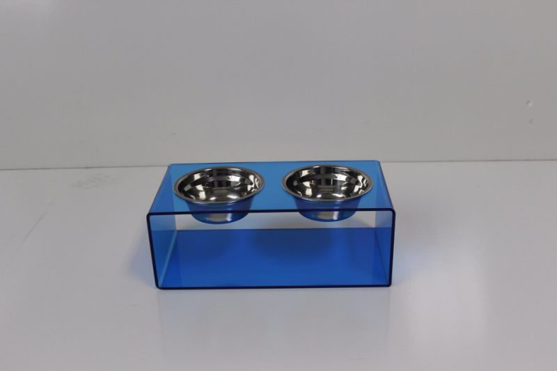 Acrylic Blue Color Pet Feeder Pet Supply