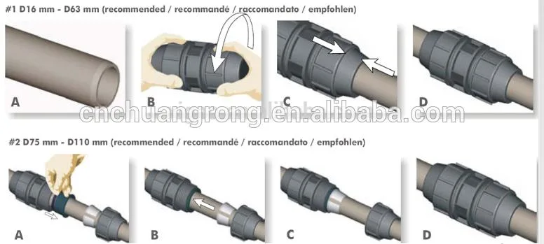 110mm HDPE Pipe PP Compression Male Adaptor Fittings