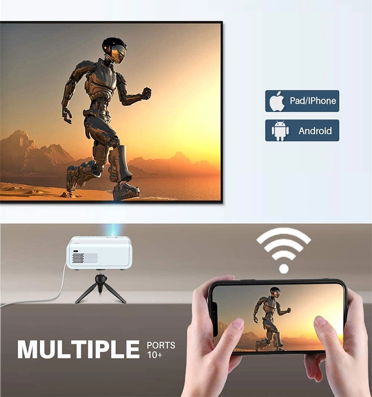 720p HD LCD Multimedia LED Smart Mobile Home Theater Mini Video Projector in Stock