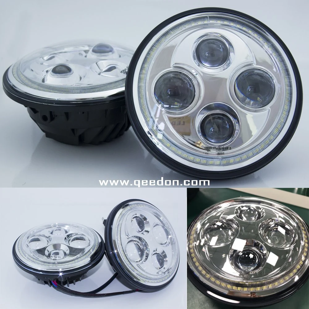 H4 Base 7 Inch LED Projector Headlights White LED Jeep Auto Lights