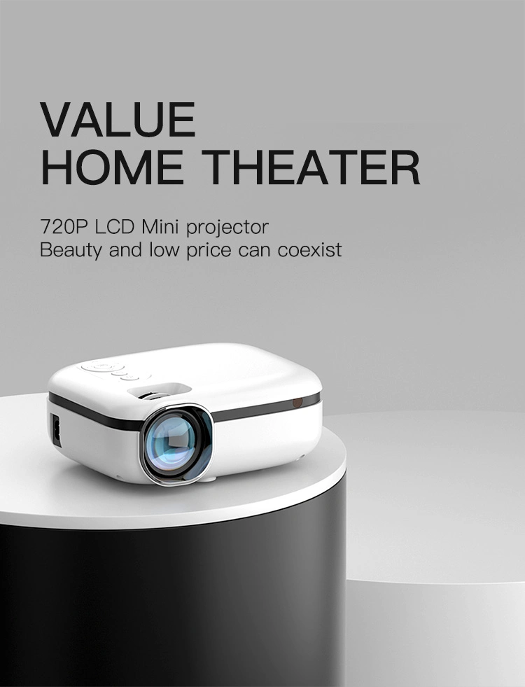 4K HD Home Theater Pocket Projection Screen Mini LED Projector for Home