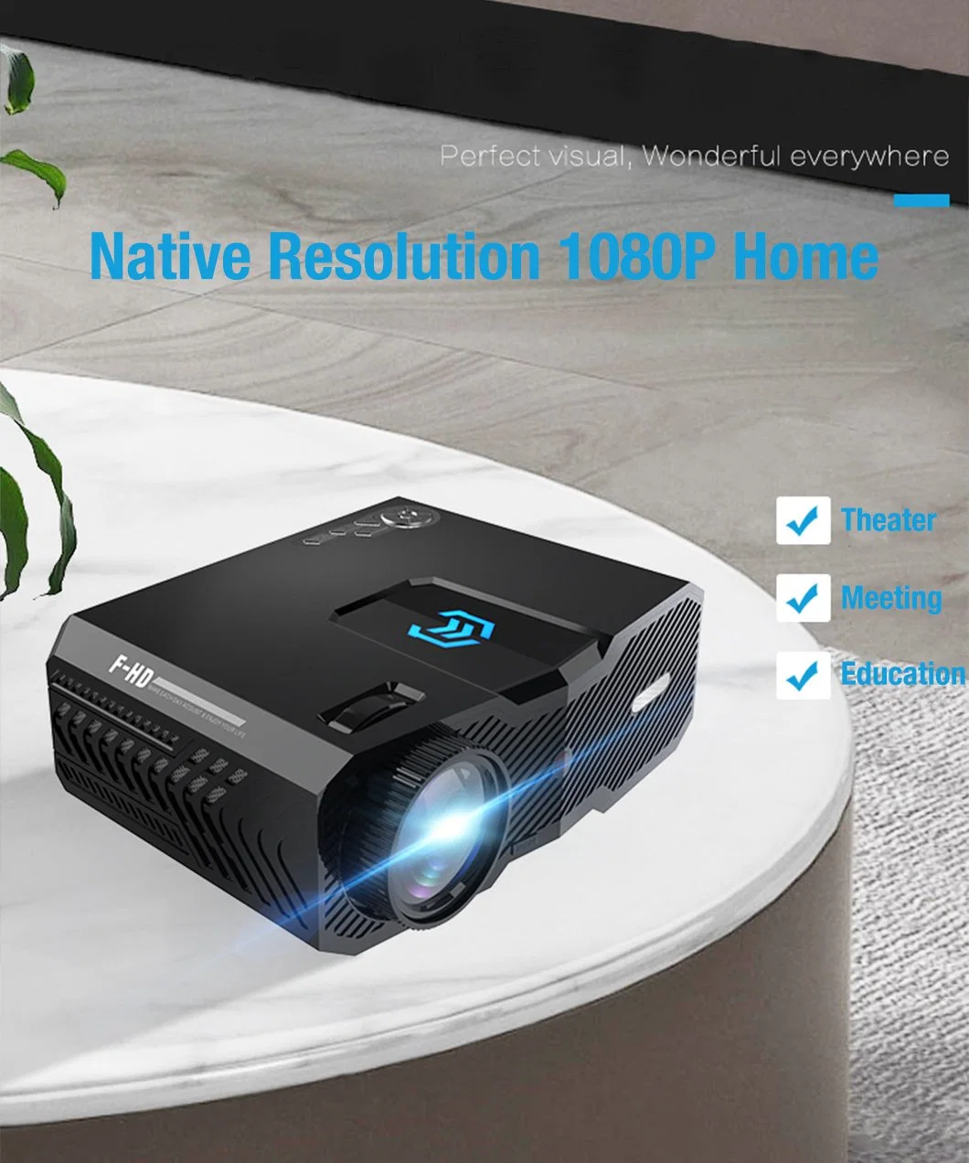 Full HD LED Native 1080P Projector 7000 Lumens WiFi LCD Projector