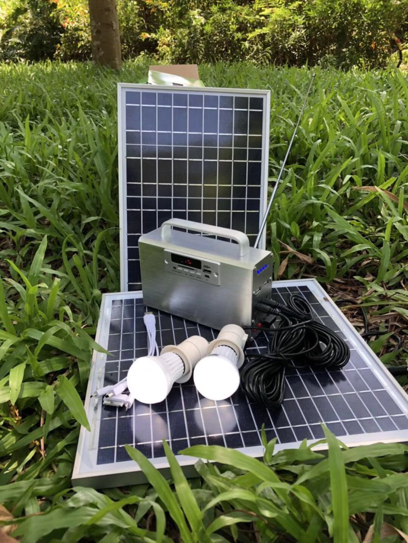 Portable Outdoor Camping Light Solar Lighting System Kits 10W Solar Panel Module System