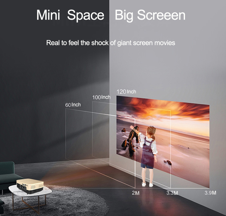 Portable Mobile HD Ultra Short Throw Projector Home Smart LED 4K Mini Projector