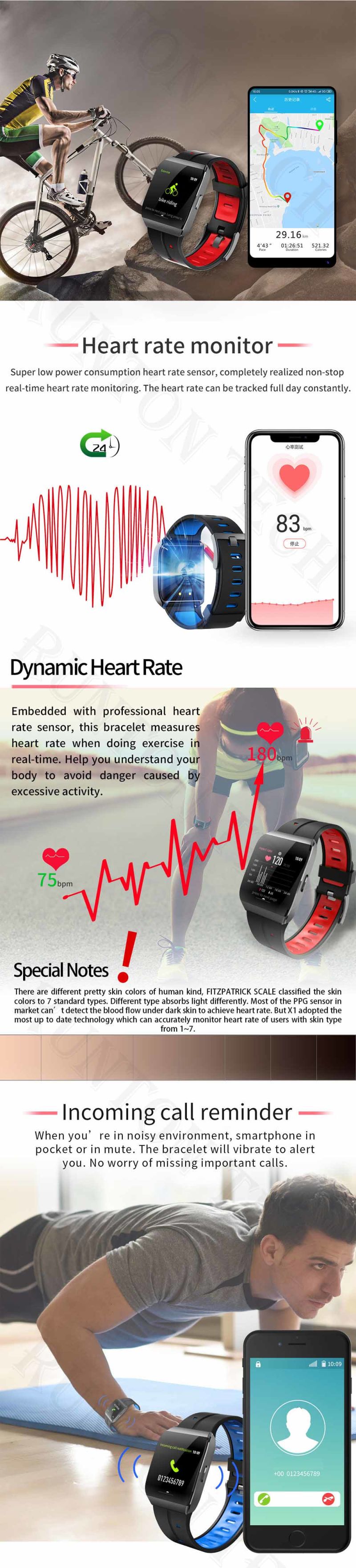 Sport X1 Big Screen Color Screen Health Fitness Bluetooth Smart Watch