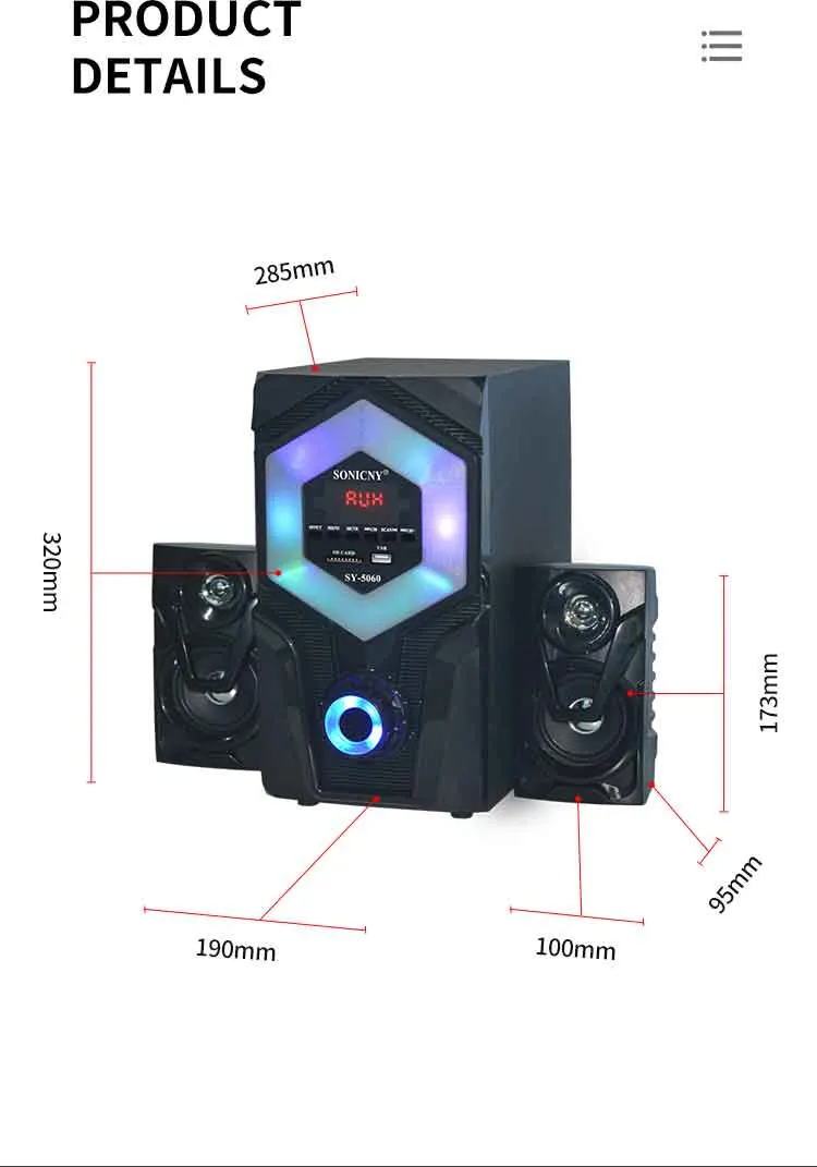 High Quality Home Theatre Speaker 2.1 Home Theater Speaker System