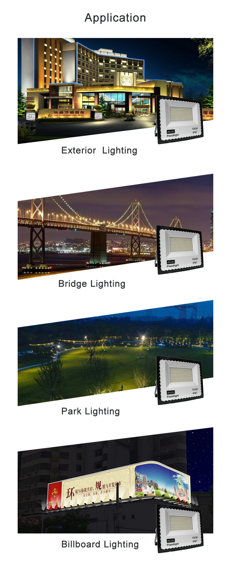 Mini Aluminum LED Floodlight SMD Flood Light 50W