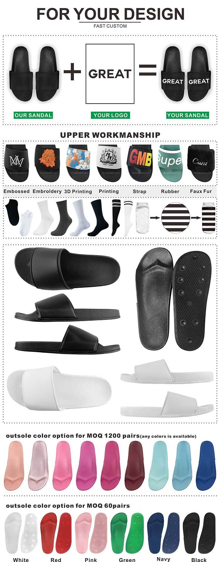 Greatshoe New Style Summer Custom Logo Slide Sandal Men PVC Slide Sandal