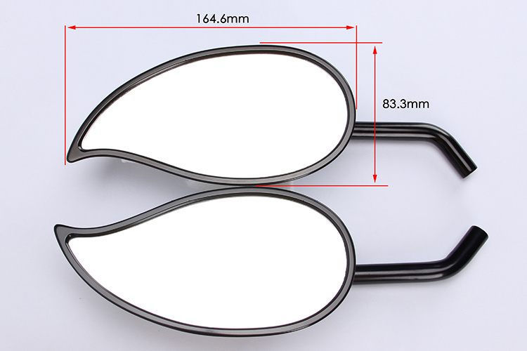 Motorcycle Rearview Mirror Convex Mirrors CNC Teardrop Mirrors for Harley Black