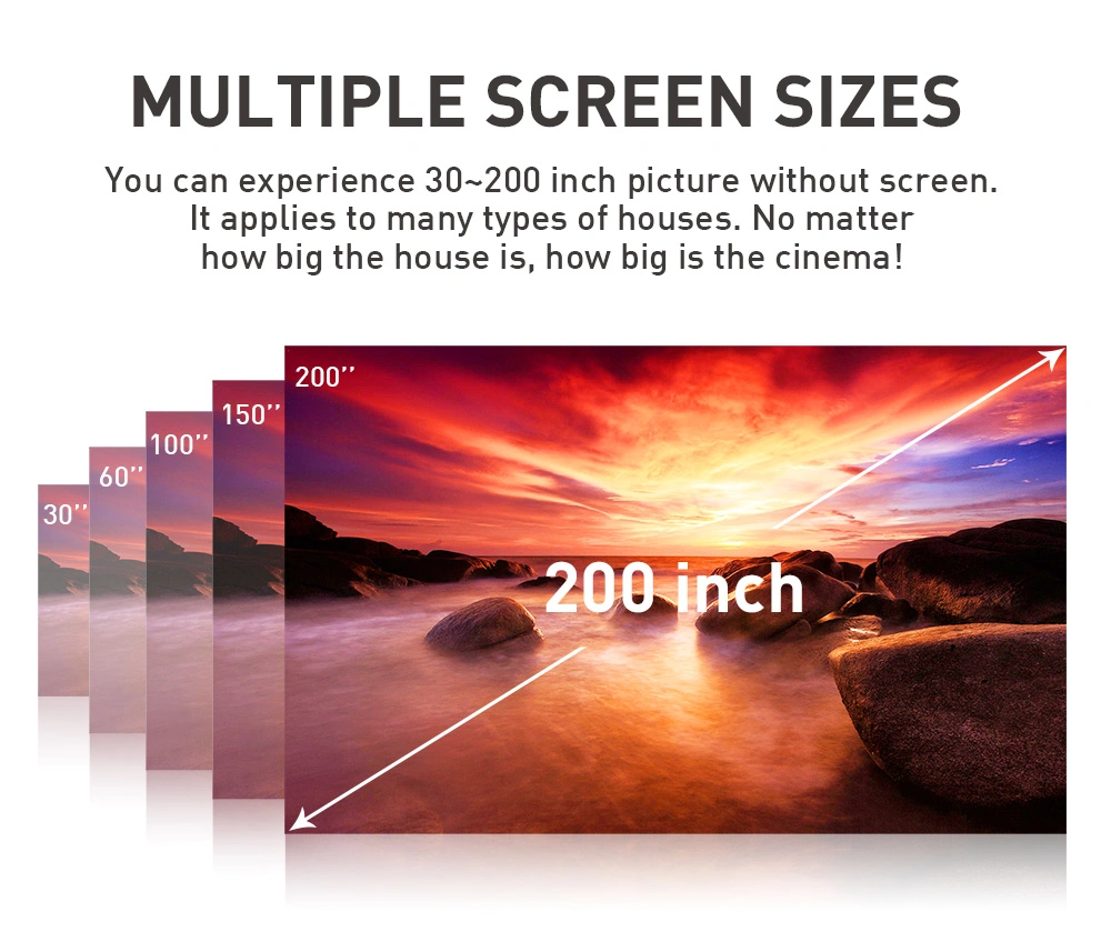 Mini Portable HD 4K Android 6.0 1g 8g WiFi Smart SD Theater Cinema Projector P09II