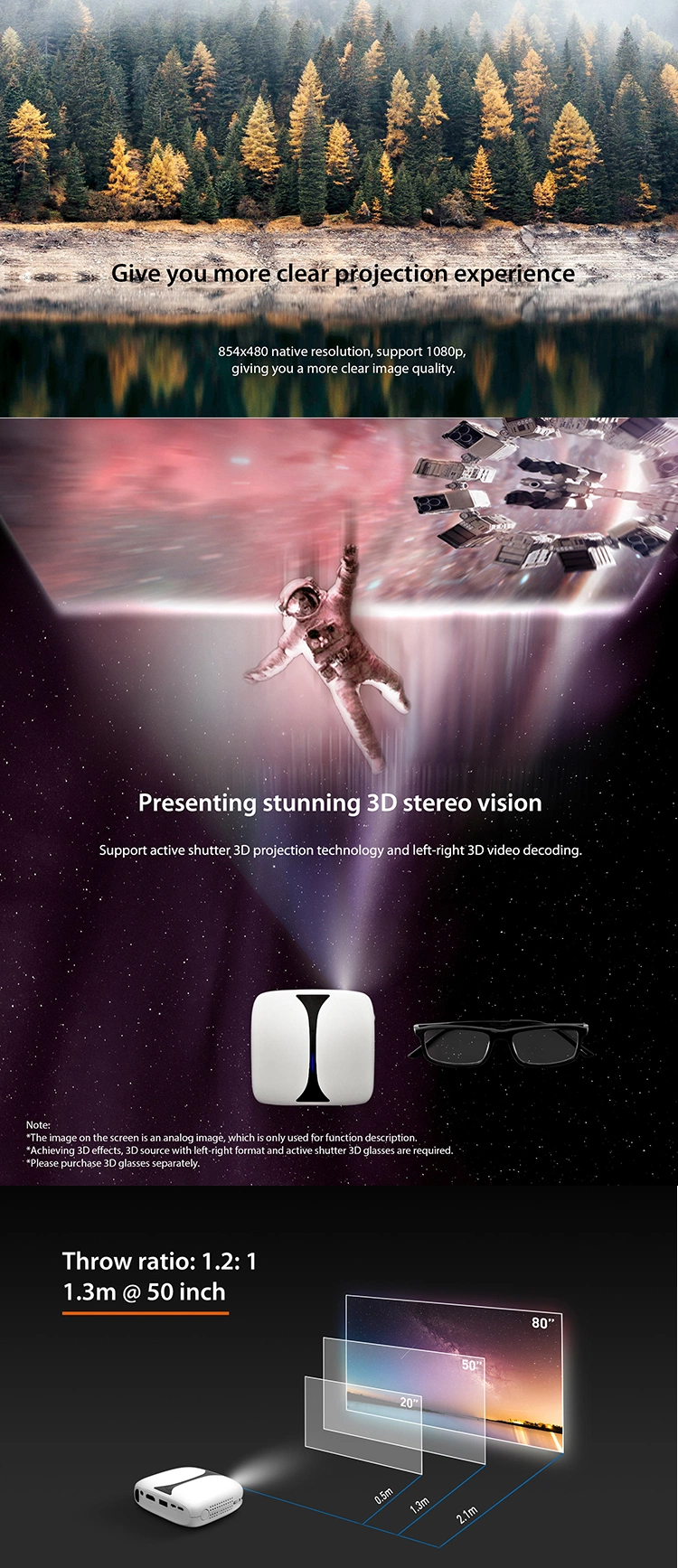 Hot Selling Max 1 Logo Home Theater Projectors for Sale 10000 Lumens Motorized Projector Screen