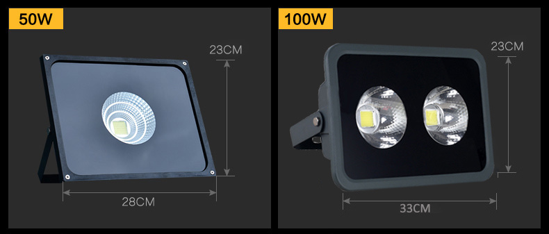 100W Factory Lighting IP65 LED Floodlight