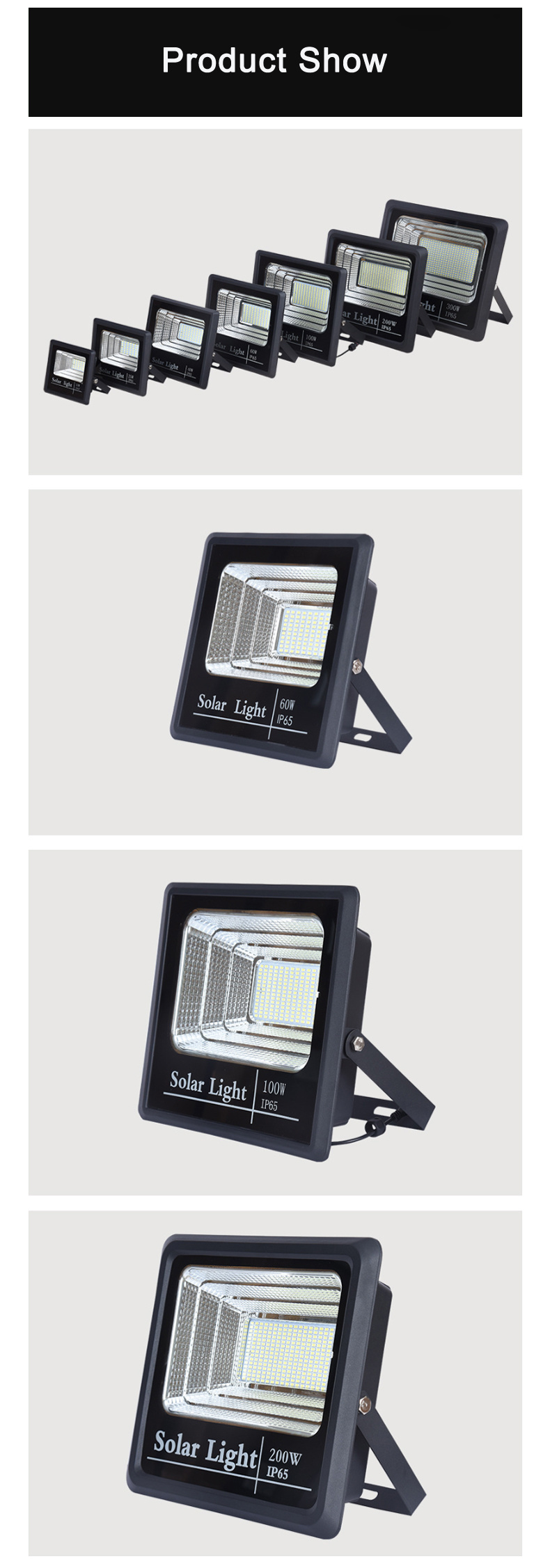 40W Outdoor Rechargeable Solar LED Flood Light for Home