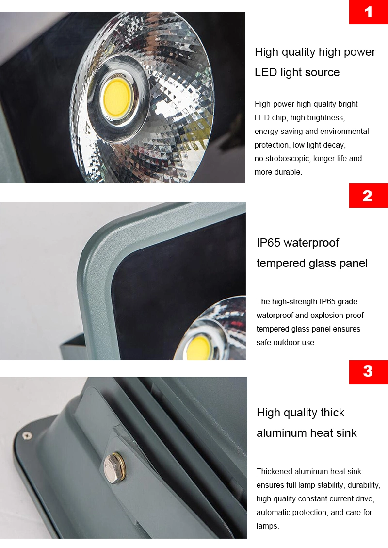 High-Power LED Projectors Building Material IP65 150W Integrated LED Flood Light