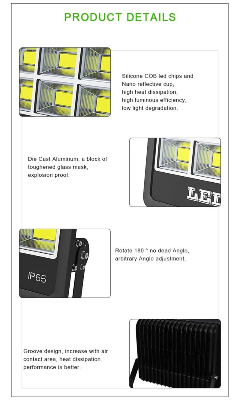 High Quality Architectural COB LED Flood Light Solar LED Security Projector Flood Light
