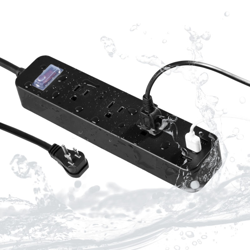 Waterproof Power Strip with Quick Charging USB Equipped with Flood Light
