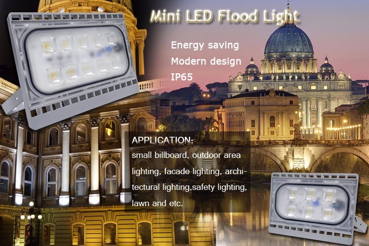 50 Watt Modern Type Ultra Slim Mini LED Flood Light with IP65 SMD2835 for Outdoor Usage