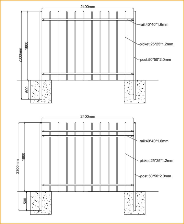Online Shopping Black Coated Cheap Wrought Rail Iron Fence