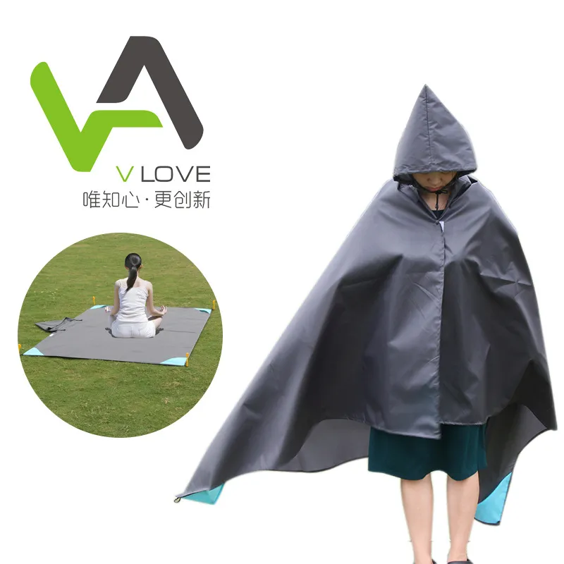 Custom Logo Portable Waterproof Raincoat Beach Mat Picnic Mat Blanket