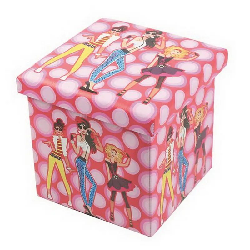 Folding Storage Stool Rectangle Slipcover Waterproof with Elastic Bottom