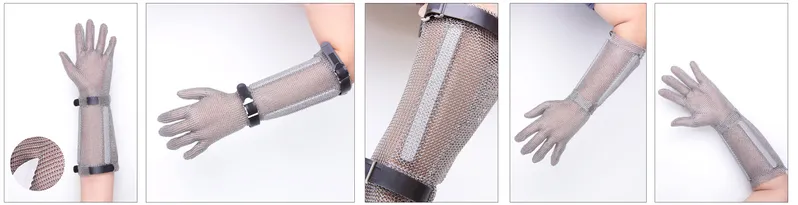Stainless Steel Protective Glove with Long Arm Protector