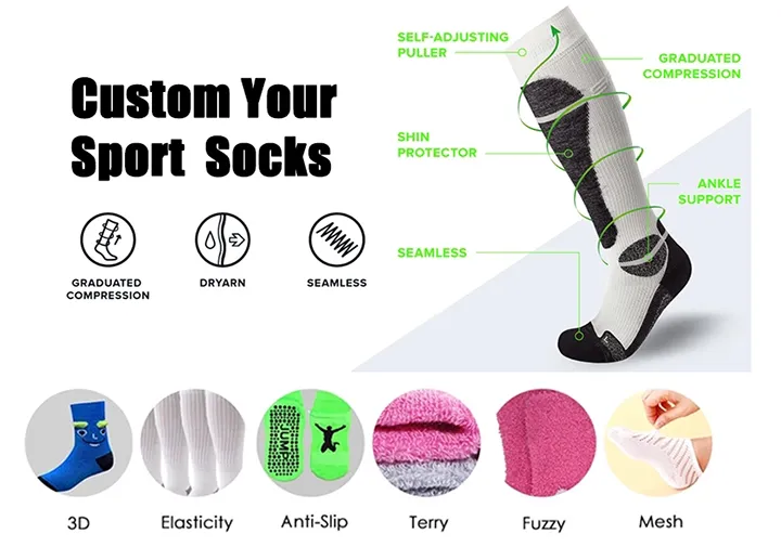 Unisex Ankle Sport Terry Cotton Nylon Elite Compression Socks