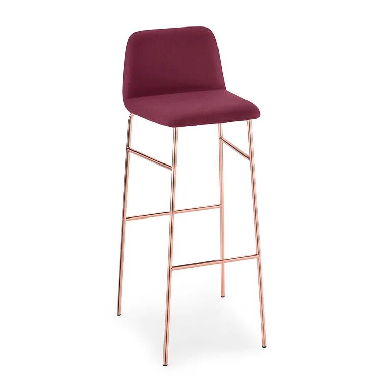 Modern Hot Sale Rose Gold Fabric Seat High Leg Hotel Chair
