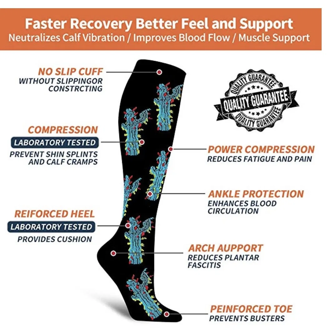 Compression Socks High Knee Athletic Socks Men Women Sports Sock Compression Sock