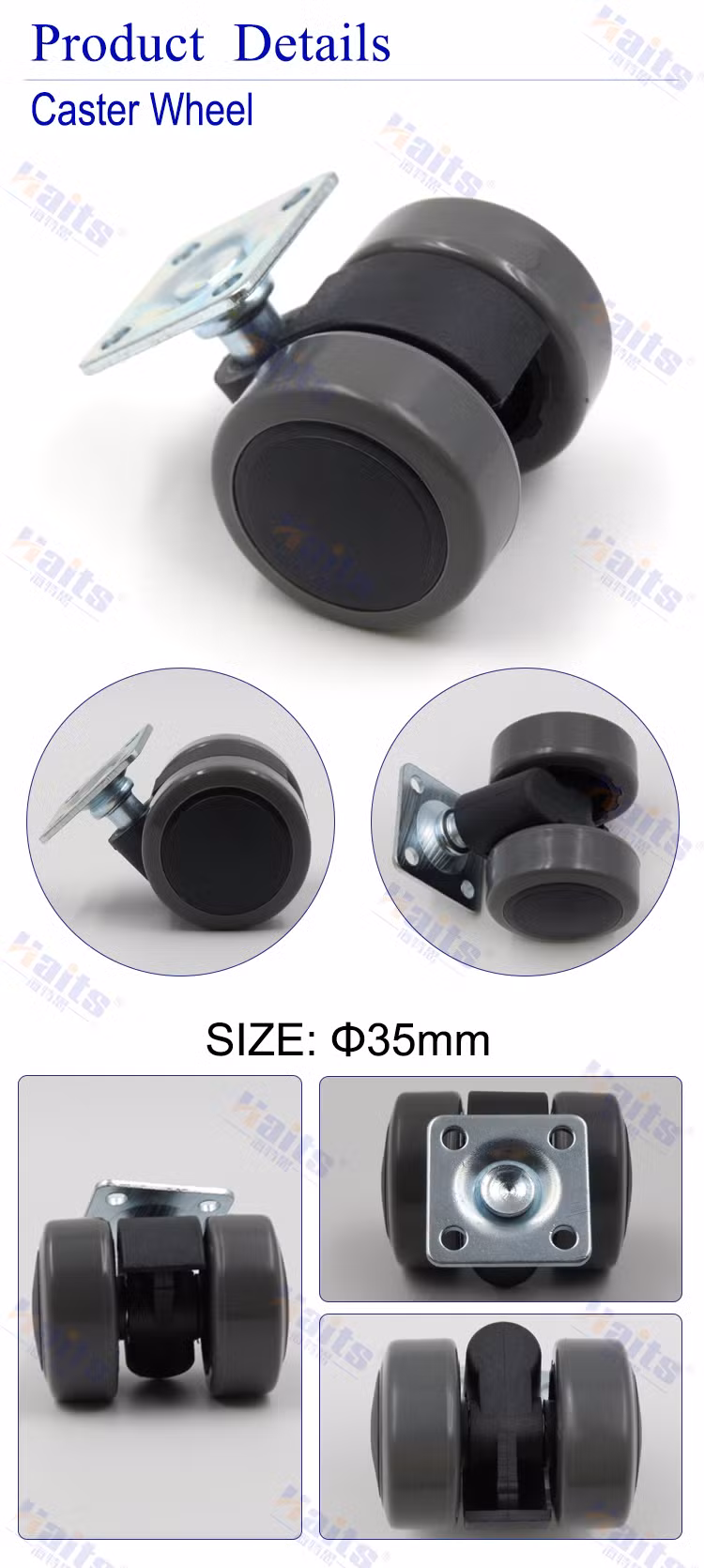 Furniture Removable Caster Wheels Wheelchair High Grade Twin Wheel Caster