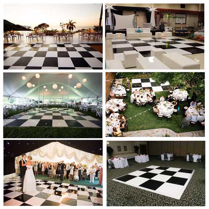 3' X 3' Wood Grain Platform Dance Floor with Aluminum Edge